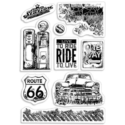 Picture of Ciao Bella Stamping Art Διάφανες Σφραγίδες 4'' x 6'' - Gas Station, 9τεμ.