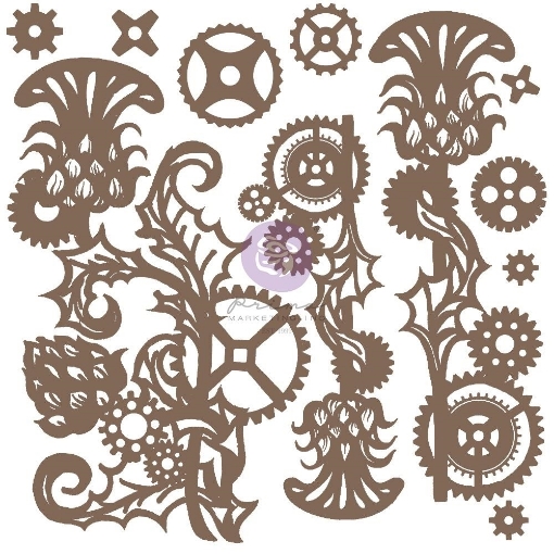 Picture of Finnabair Decorative Chipboard – Mechanical Thistle – Διακοσμητικά Chipboard Μοτίβα με Μηχανικά Γαϊδουράγκαθα