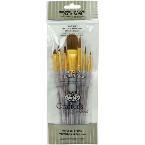 Picture of Crafter's Choice Σετ Πινέλων Black Taklon - Oval Variety Set