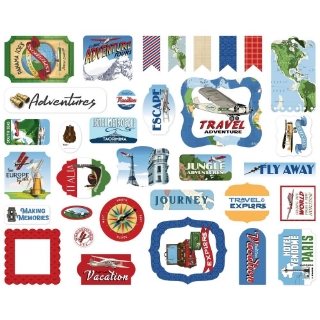 Picture of Carta Bella Cardstock Ephemera Steven Duncan Διακοσμητικά Die-cuts - Our Travel Adventure, 33τεμ