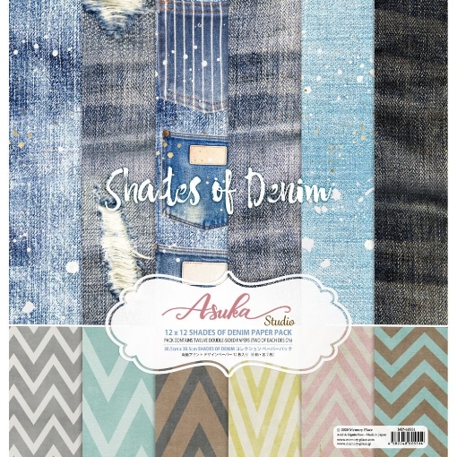 Picture of Asuka Studio Χαρτιά Scrapbooking Διπλής Όψης 12''x12'' - Shades of Denim