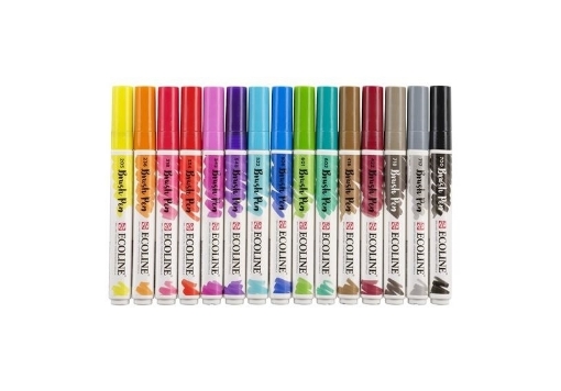 Picture of Royal Talens Ecoline Coloured Brush Pens | Μαρκαδόροι Ακουαρέλας – Assorted Colors, 15τεμ.