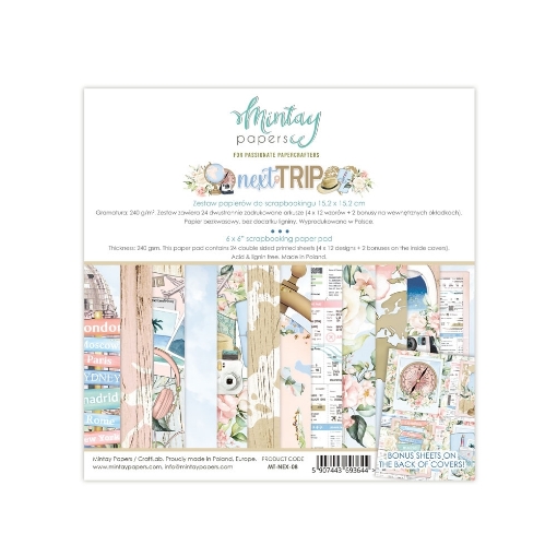 Picture of Mintay Papers Μπλοκ Scrapbooking Διπλής Όψης 6" x 6" - Next Trip