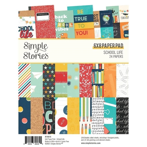Picture of Simple Stories Μπλοκ Scrapbooking Διπλής Όψεως 6"X8" – School Life