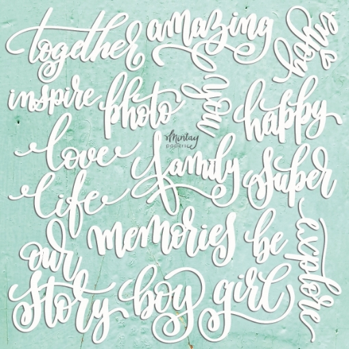 Picture of Mintay Chippies Διακοσμητικά Chipboard- Words Set #D6, 18τεμ