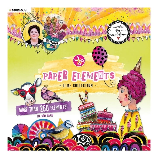 Picture of Studio Light Marlene's World Paper Elements Block 8'' x 8'' Διακοσμητικά Die-cuts - Lime Collection, Nr.3