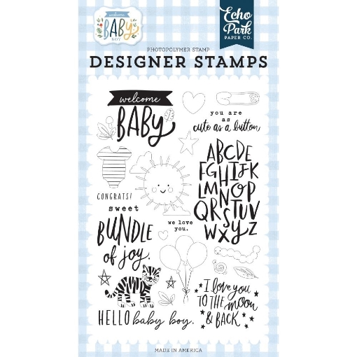 Picture of Echo Park Clear Stamps Set Σετ Διάφανες Σφραγίδες - Welcome Baby Boy, 23τεμ