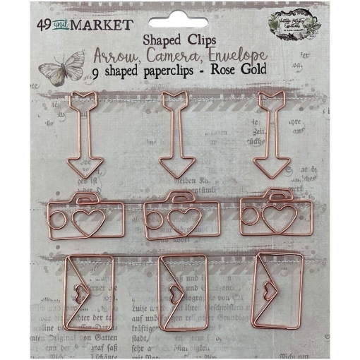 Picture of 49 And Market Foundations Paper Clips - Arrow, Camera, Envelope In Rose Gold