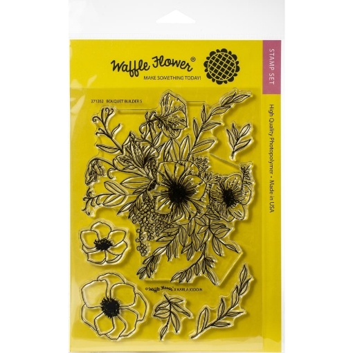 Picture of Waffle Flower Crafts Clear Stamps Set Σετ Διάφανες Σφραγίδες - Bouquet Builder 5, 5τεμ