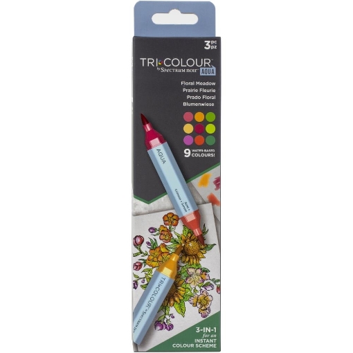 Picture of Spectrum Noir TriColour Aqua Markers Μαρκαδόροι Ακουαρέλας 3 σε 1 - Floral Meadow, 3τεμ.  (9 Χρώματα)