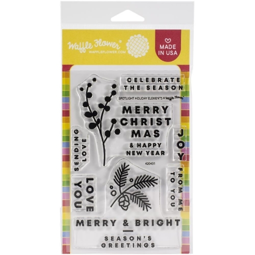 Picture of Waffle Flower Crafts Clear Stamps Set Σετ Διάφανες Σφραγίδες -  Spotlight Holiday, 7τεμ