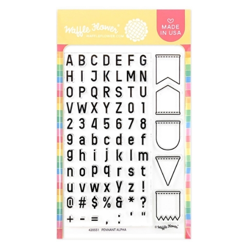 Picture of Waffle Flower Crafts Clear Stamps Set Σετ Διάφανες Σφραγίδες - Pennant Alpha, 6τεμ
