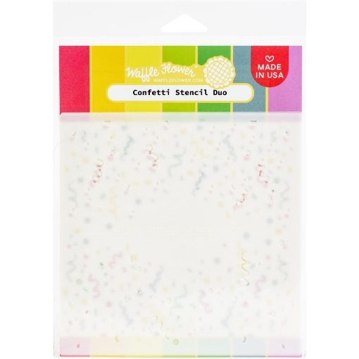 Picture of Waffle Flower Crafts Στένσιλ 4.25”x5.5” - Confetti Duo, 2τεμ.