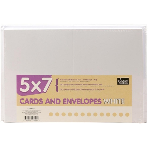 Picture of Couture Creations 5"X7" Κάρτες & Φάκελοι – White 