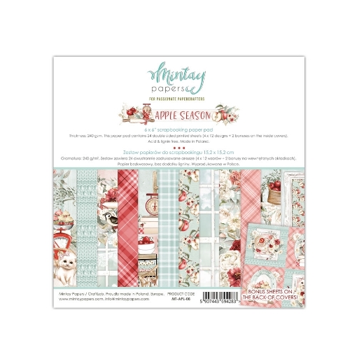 Picture of Mintay Papers Μπλοκ Scrapbooking Διπλής Όψης 6''x 6" - Apple Season