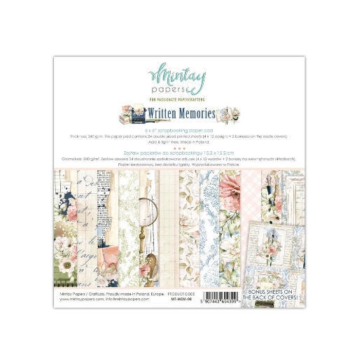 Picture of Mintay Papers Μπλοκ Scrapbooking Διπλής Όψης  6''x 6" - Written Memories