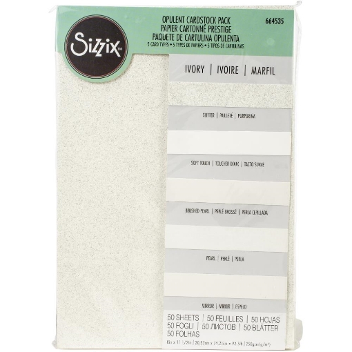 Picture of Sizzix Surfacez Opulent Cardstock Ivory – Premium Cardstock Πολυτελείας, 50 Φύλλα