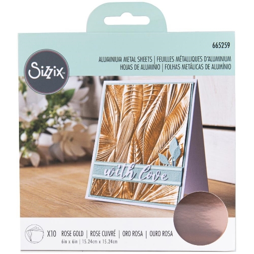 Picture of Sizzix Surfacez Μεταλλικά Φύλλα Αλουμινίου  6"X6" - Rose Gold