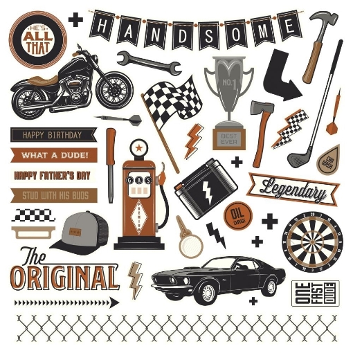 Picture of Photoplay Αυτοκόλλητα Grease Monkey 12"X12" - Elements