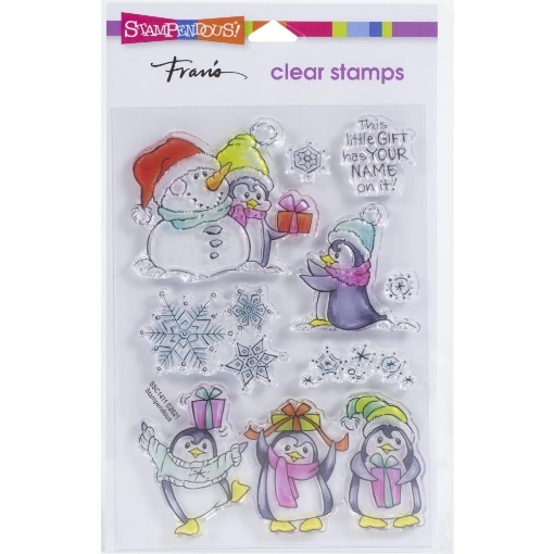 Picture of Stampendous! Fran's Clear Stamps Set Σετ Διάφανες Σφραγίδες - Penguin Gift, 8τεμ
