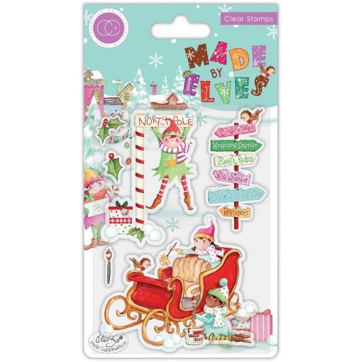 Picture of Craft Consortium Clear Stamps Σετ Διάφανες Σφραγίδες Made By Elves  – Sleigh, 6τεμ
