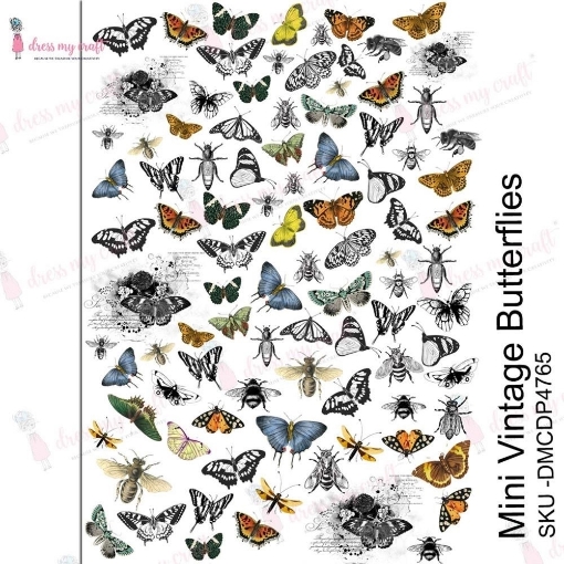Picture of Dress My Craft Transfer Me Φύλλο Μεταφοράς Εικόνας A4 - Mini Vintage Butterflies