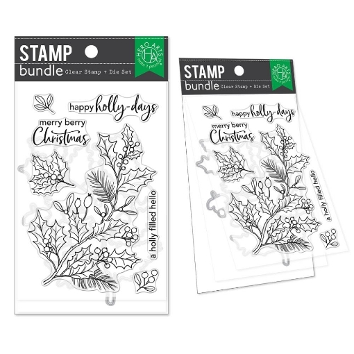Picture of Hero Arts Stamp Bundle Clear Stamp & Die Set Σετ Σφραγίδες & Μήτρες Κοπής – Holly Berries, 7τεμ