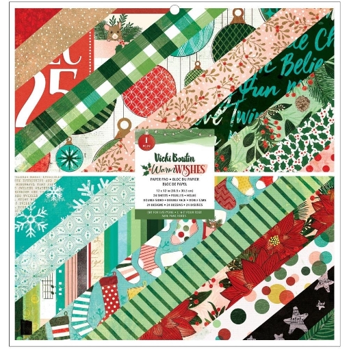 Picture of American Crafts Single-Sided Paper Pad 12"X12" - Vicki Boutin Warm Wishes