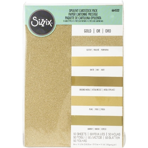 Picture of Sizzix Surfacez Opulent Cardstock Pack 50pc - Gold
