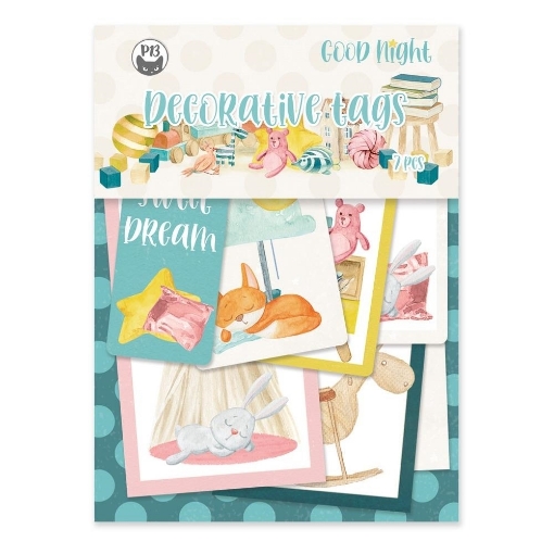 Picture of P13 Cardstock Ephemera Διακοσμητικά Διπλής Όψεως - Good Night, Decorative Tags 03, 7τεμ