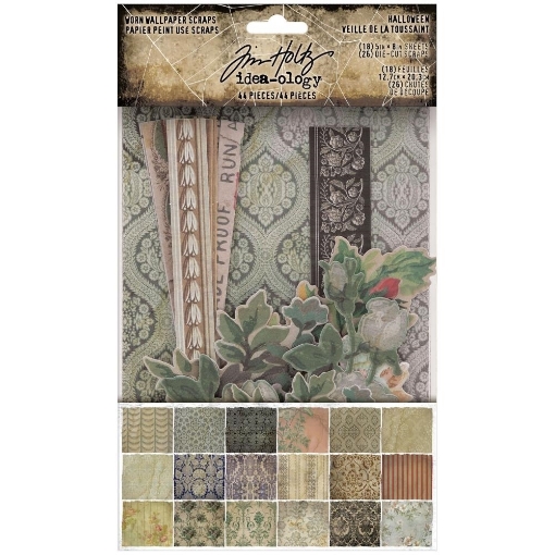 Picture of Tim Holtz Idea-Ology Worn Wallpaper Scraps - Halloween, 44 Τεμ.