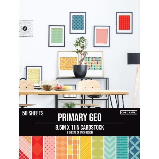 Picture of Colorbok Μπλοκ Scrapbooking  8.5" x 11" - Primary Geometric