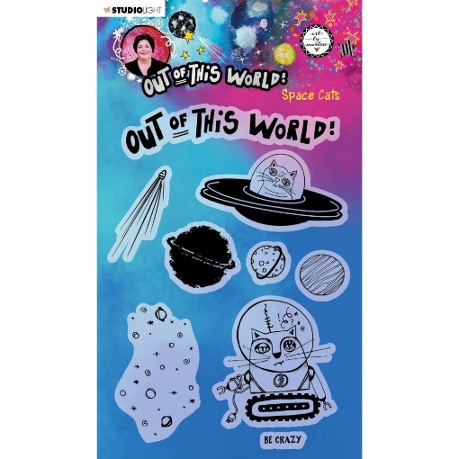 Picture of Studio Light Art By Marlene Clear Stamps Σετ Διάφανες Σφραγίδες Out Of This World - Space Cats, 9τεμ