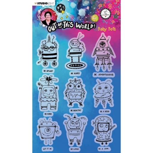 Picture of Studio Light Art By Marlene Clear Stamps Set Σετ Διάφανες Σφραγίδες Out Of This World - Baby Bots, 18τεμ 