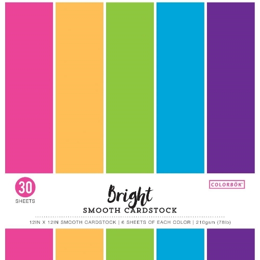 Picture of Colorbok Bright Μπλοκ Μονόχρωμου Smooth Cardstock 12" x 12", 30 Φύλλα