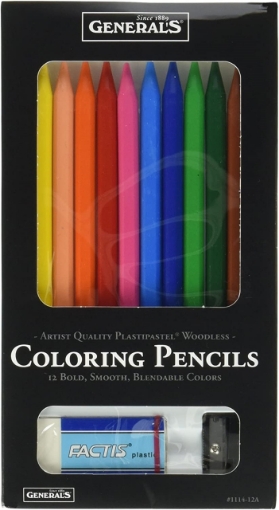 Picture of General's Factis Woodless Coloring Pencil Set - Assorted