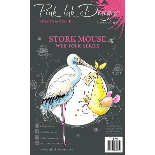 Picture of Pink Ink Designs A6 Σετ Διάφανων Σφραγίδων - Stork Mouse, Wee Folk Series