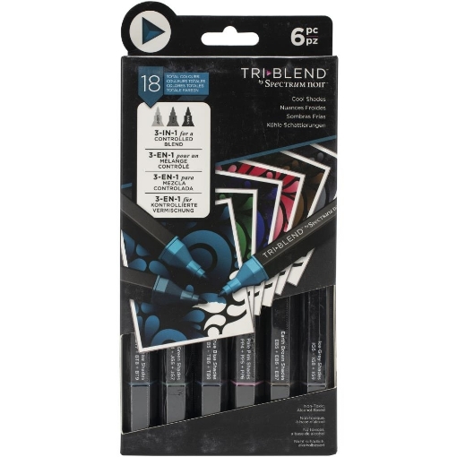 Picture of Spectrum Noir Triblend Markers Μαρκαδόρος Οινοπνεύματος 3 Σε 1 - Cool Shades Σετ, 6 τεμ