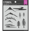Picture of Hero Arts Stencil 6"X6" – Mountain Scene