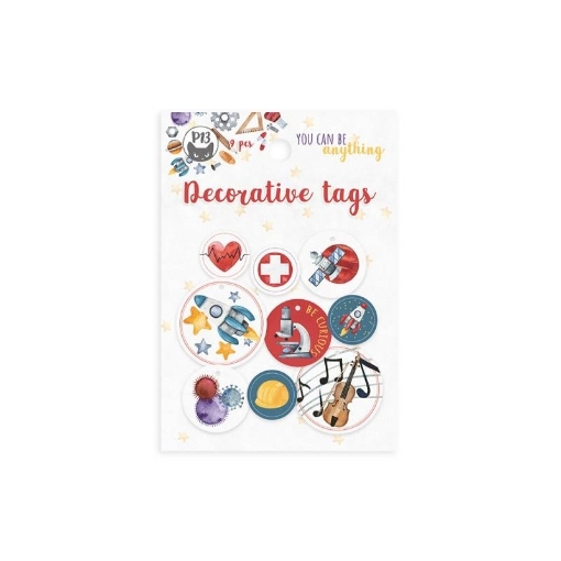 Picture of P13 Cardstock Ephemera Διακοσμητικά Διπλής Όψεως  - You Can Be Anything, Decorative Tags No.01, 7τεμ