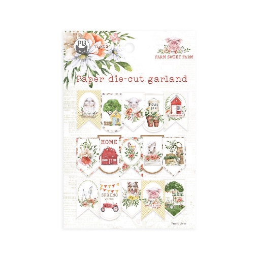 Picture of P13 Ephemera Double Sided Γιρλάντα - Farm Sweet Farm, Die-Cut Garland, 15τεμ 