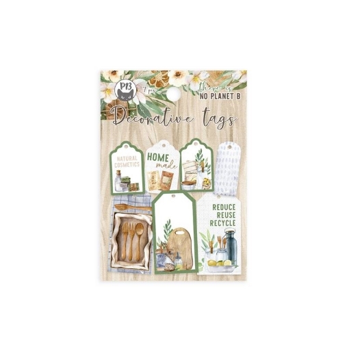 Picture of P13 Double Sided Tags - There Is No Planet B, Decorative Tags No.3, 7pcs
