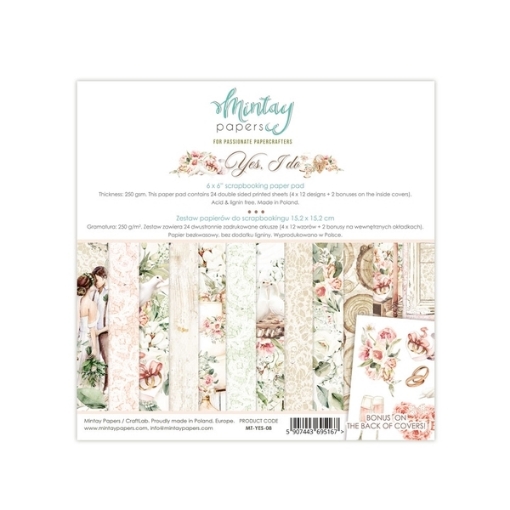 Picture of Mintay Papers Μπλοκ Scrapbooking Διπλής Όψης 6" x 6" - Yes I Do