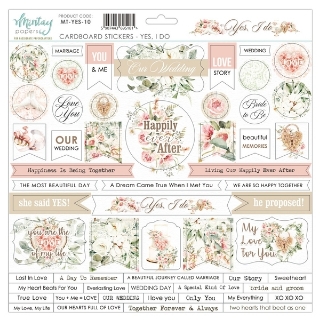 Picture of Mintay Papers Αυτοκόλλητα Chipboard - Yes I Do, 56τεμ.