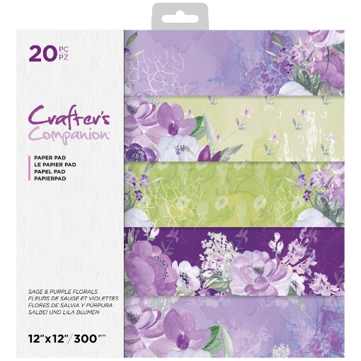 Picture of Crafter's Companion Μπλοκ Scrapbooking 12"X12" - Sage & Purple Florals 