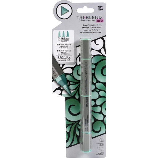Picture of Spectrum Noir Triblend Brush Μαρκαδόρος Οινοπνεύματος 3 σε 1 - Green Turquoise Blend (GT1 GT2 GT3)