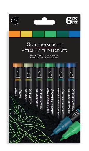 Picture of Spectrum Noir Metallic Flip Markers Μεταλλικοί Μαρκαδόροι - Natural World, 6 τεμ.