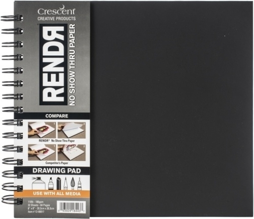 Picture of RENDR No Show Thru Lay Flat Drawing Spiral Paper Pad Μπλοκ Για Μαρκαδόρο 8"X8" 