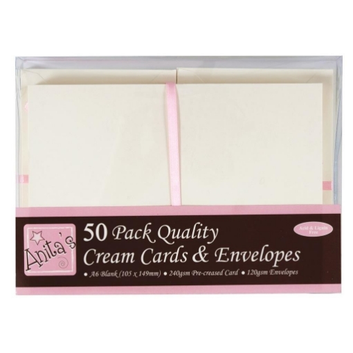 Picture of Docrafts Anita's Κάρτες & Φάκελοι A6 - Cream, 100τμχ