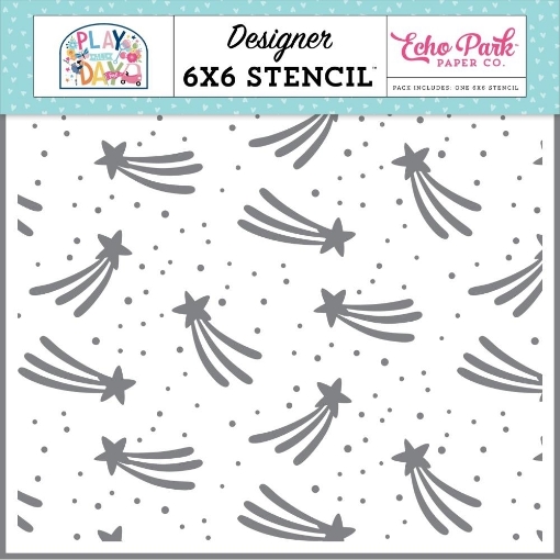 Picture of Echo Park  Στένσιλ 6"x6" - Play All Day Girl, Shooting Stars